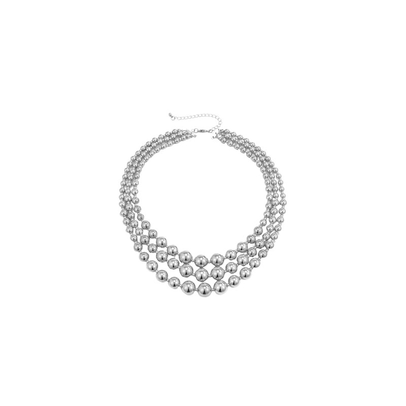 ChungLong0593 Punk Layered Chunky Beaded Choker Women's Hip Hop Statement
