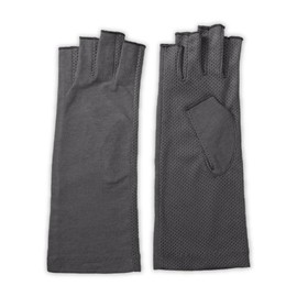 GlovesDEPO 99% UV Reduction! Contact Cooling Arm Cover, UV Protection, Soy Fiber Short Gloves, Fingertips, Moisturizing, Stylish, Cute, Black, Gray, White, Brown, charcoal