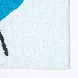 HOMESCAPES 100% Cotton Washable Tufted Birds Heart Rug Pink Blue Green White - 50 x 80 cm Bath Mat or Children's Rug