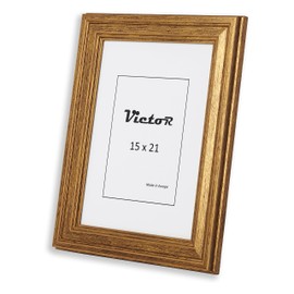 VictoR Goya Picture Frame in Gold 15 x 21 cm (A5) - Frame: 31 x 19 mm - Picture Frame Vintage with Shatterproof Acrylic Glass - Picture Frame 15 x 21 Gold - Picture Frame Gold 15 x 20