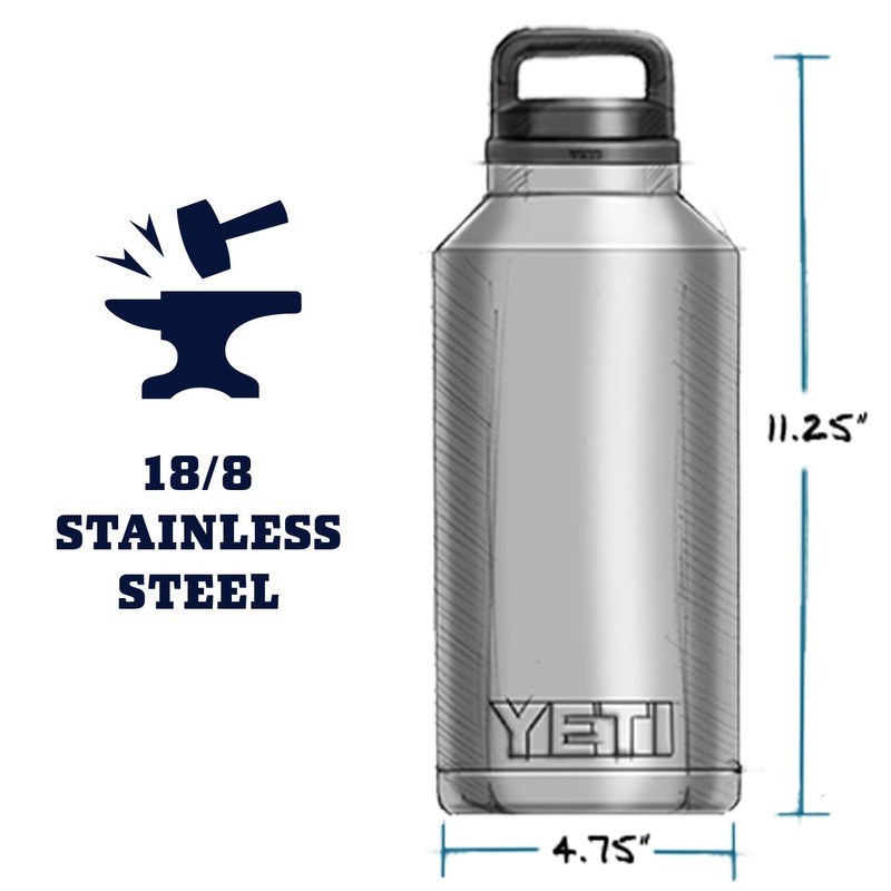 YETI Rambler 64 oz Bottle, Vacuum Insulated, Stainless Steel with