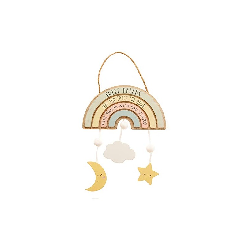 Petit Cheri Rainbow Hanging Plaque Sign Sweet Dreams