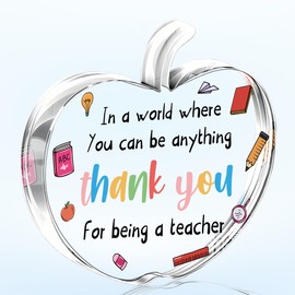Thank You Gifts for Teacher End of the Year Gift Teachers Day Graduation Gift for Women Teacher Birthday Appreciation Gifts Funny Teacher Office Decor Acrylic 4 ×3.5 inches