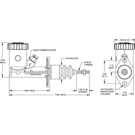 Wilwood Master Cylinder GS Integral - .700in Bore