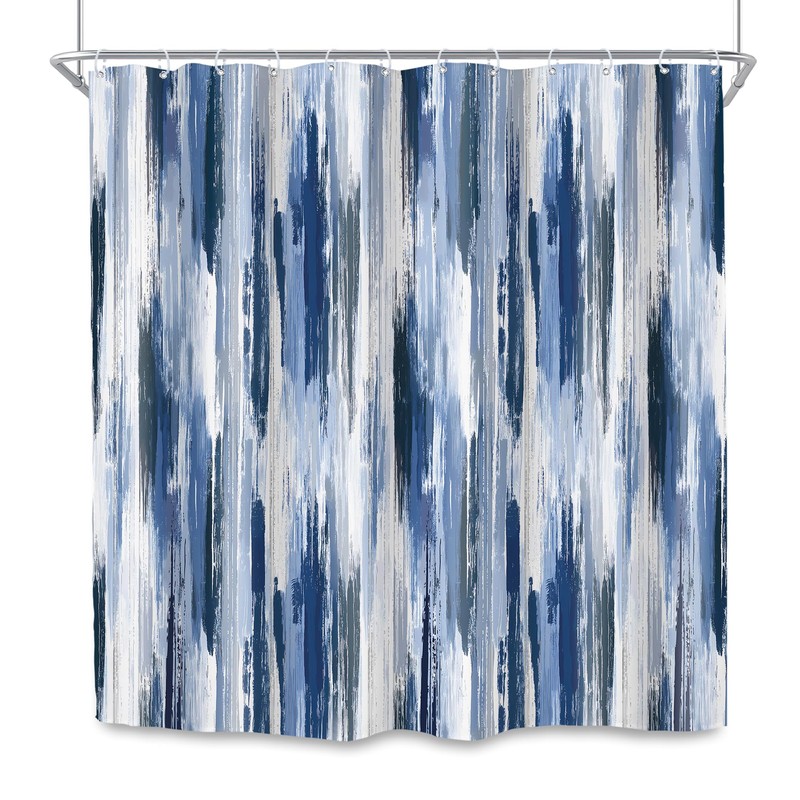 SVBright Abstract Navy Blue Shower Curtain 72Wx72L Inch Modern Ombre