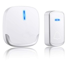YYQ Wireless Doorbell Waterproof Wireless Doorbell for Outdoor Indoor 300M Range, 58 Ringtones 5 Volume Levels for Home, Business, Seniors (1 Transmitter + 1 Receiver)