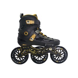 Epic Skates 125mm Engage 3-Wheel Inline Speed Skates, Black/Gold, Adult 13, Engage13