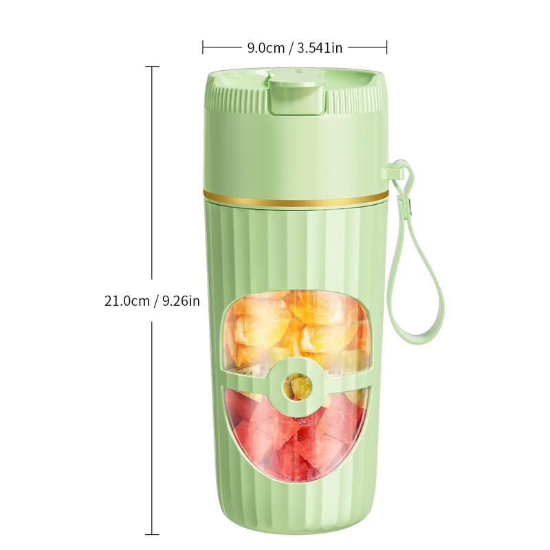 Glass USB-C Portable Blender - 8-Blade Cordless Smoothie Maker &