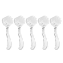 HilBeliFU 5 Pcs Nail Cleaning Brush Set, Plastic Soft Nail Brush with Handle and Cover, 5.1 x 1.7 x 0.9in Nail Dust Brush for Professional Nail Artist and Beginners, White