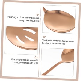 Generic 4Pcs Stainless Steel Public Spoon Practical Serving Utensils for Restaurant Home Use Easy to Design for Family Friends