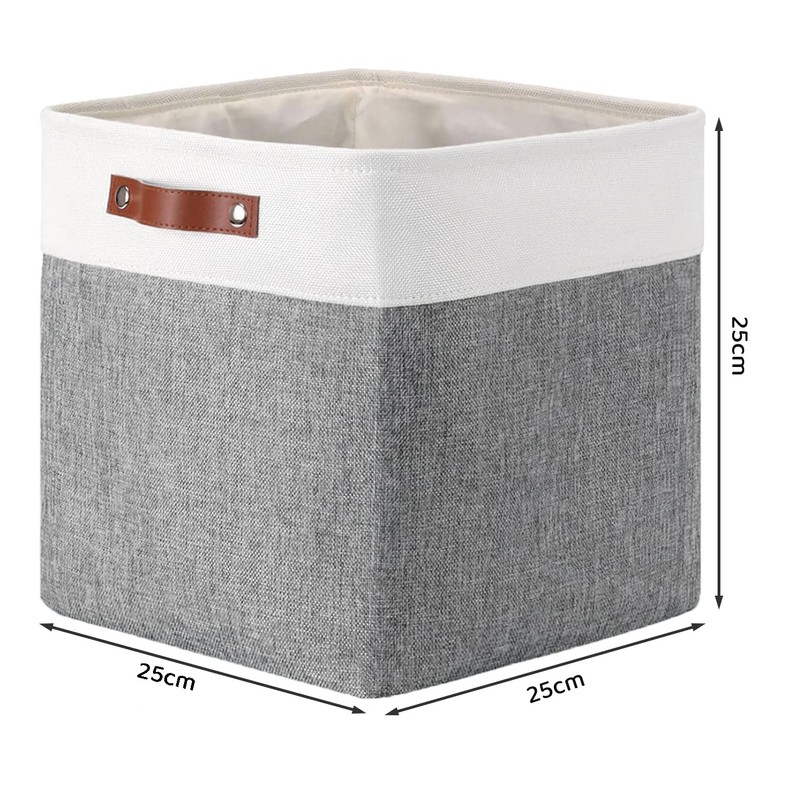 Mangata 25|28|30|33cm Fabric Storage Boxes, Set of 4 Storage Cubes(25x25x25cm,