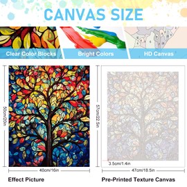 Paint by Numbers Kit for Adults- Tree of Life Adult Paint by Number Kits on Canvas for Beginners, Tree of Life DIY Acrylic Oil Number Painting Kits for Home Wall Decor Gift 16"x 20" (Without Frame)