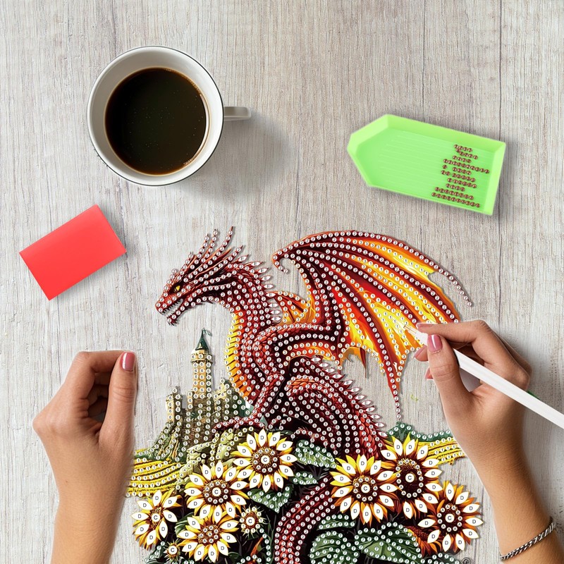 SENQAO Dragon Diamond Art Hanging Kit for Adult, Special Shaped