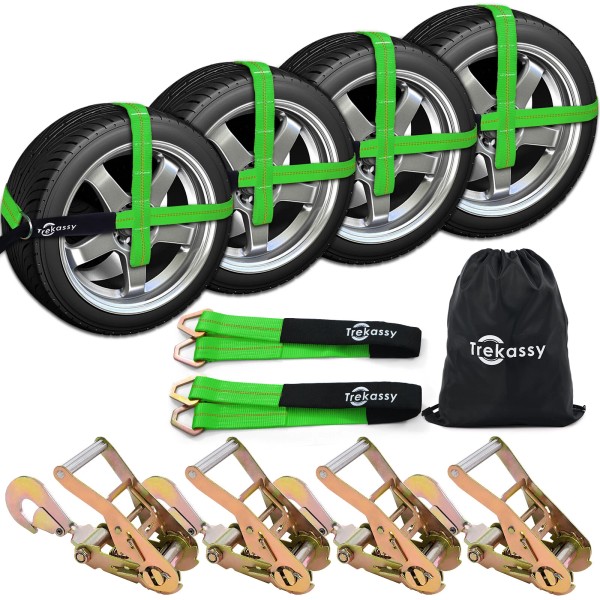 trekassy 4 Pack 2" x 120" Car Tie Down Straps