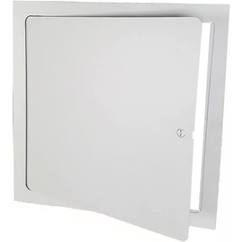 Premier by Dynasty Hardware 10x10 Universal Steel Flush Access Panel Door with Screwdriver Latch–White Prime Coat Finish, Wall or Ceiling Mounted Access Door for Drywall, Plumbing, Electrical, FL-1000