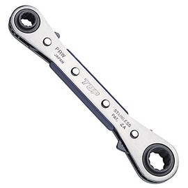 TOP PRW-2 4 Size Plate Ratchet Wrench, 0.3 x 0.4 inches (9 x 10 mm), 0.4 x 0.47 inches (11 x 12 mm), 20° Feed, 12 Angles, Stainless Steel, Tsubame Sanjo, Made in Japan