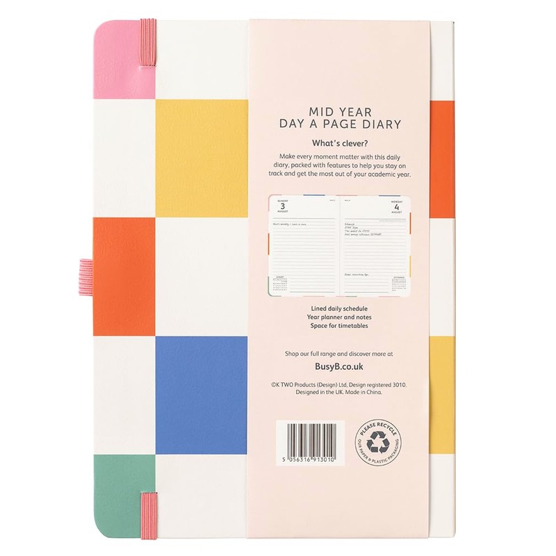 Busy B A5 Day- A-Page Diary - Mid-Year Academic Planner