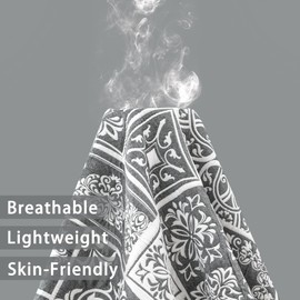 Asuexpect 3 Piece Grey Patchwork Bedspread Sets King Size, Boho Reversible Jacquard Bedding Set for All Season, Soft Lightweight Comforter Bedspread Coverlet Set (106''x96'') with 2 Shams