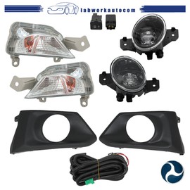 labworkauto Fit For 2019-2021 Nissan Altima LED Fog Lights+Turn Signal Lamp Driver+Passeng