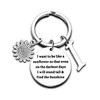 Nimteve Initial Keyring Letter Sunflower Charm Keychain Inspirational Key Ring