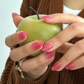 Kijibae 60% Semi-Cured Gel Nail Strips Kit (grape soda) – Long Lasting, Easy to Apply Premium Nail Set, 24 pcs, Includes 2 Prep Pads, Nail File, Cuticle Stick