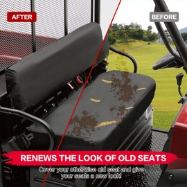 smotrcc Mule Seat Cover - Waterproof PU Coatin Compatible with Kawasaki Mule 3000 3010 3020 4000 4010 2001-2025, UTV Bench Seat Cover Accessories