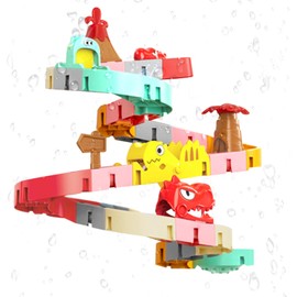 OBEST Badespielzeug Kinder Badewannenspielzeug ab 3 4 5 Jahre,DIY Montiert Dinosaurier Track Badewanne Spielzeug,Kinder Badespaß Geschenk Mädchen Junge (45 Pcs)