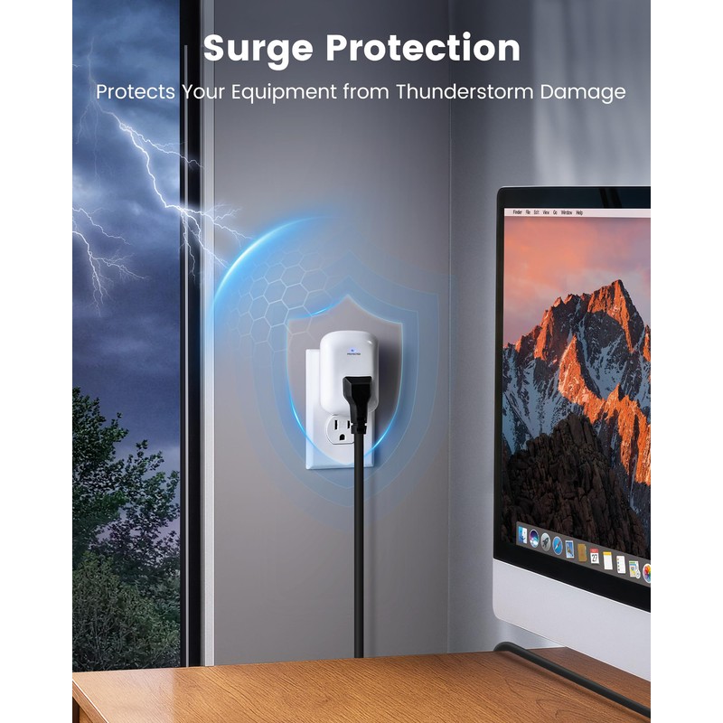 SURAIELEC Surge Protector, 1225J Wall Surge Protector Outlet with 900V