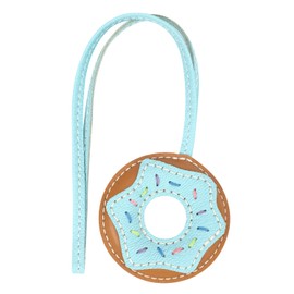 CRAZYSMITH Leather Bag Charm,Donut Keychain Purse Charms,Bag Charms for Handbags,Bag Accessories Charms（blue）