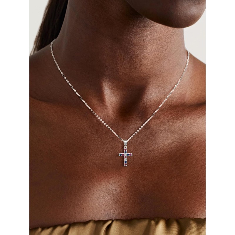 Cross Necklaces for Women Non Tarnish Dainty Gold/Silver Cubic Zirconia