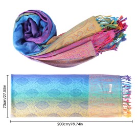 70 x 180 cm Women's Warm Scarf, Scarf Wrap for Women Shoulder Scarf, blue