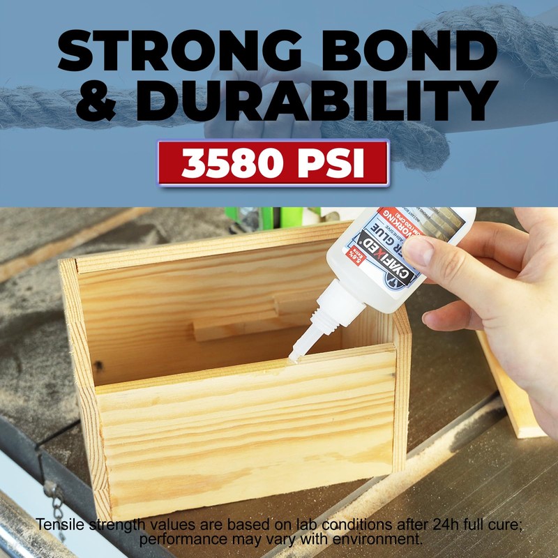 Wood Super Glue 113.6 Gram 4oz, Clear Instant Medium Cyanoacrylate
