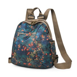 MYSNKU Vintage Printed Backpack for Women, Lightweight Large Capacity Casual Daypack Oxford Cloth Travel Bag for Sport Hiking (Style 2)