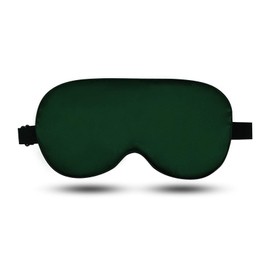 Silk Eye Sleep Mask Adjustable Strap, Comfortable & Super Soft Cyan Satin Eye Mask Satin Eye Mask, Blindfold Eyeshade for Men & Women for A Full Night's Sleep (Dark Green)