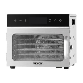6-Tray Stainless Steel Food Dehydrator Machine 400W Electric Dryer with Adjustable Temperature 24-Hour Timer Freezer-CompatibleDefault: Default