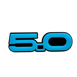 usa Standard 5.0 Car Emblem Badges Set of 2 Racing Aggressive Light Blue-Black Fender Badges