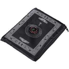 Namvo Muslim Prayer Mat, 60 * 100cm Portable Light Islamic Travel Prayer Rug Mat with Compass for Prayers Black