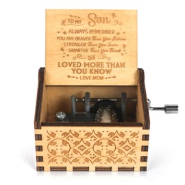 BOOB U R My Sunshine Music Box Hand Crank Engraved Musical Box Antique Vintage Personalizable Gift to My Son from Mom