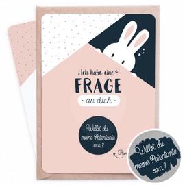 Scratch Card Godmother Rabbit - Willst du meine Patentante sein ? Scratch Card - Birth - Ask Godmother - Ask Godmother - Announce Pregnancy - Congratulations Scratch Card Pregnant