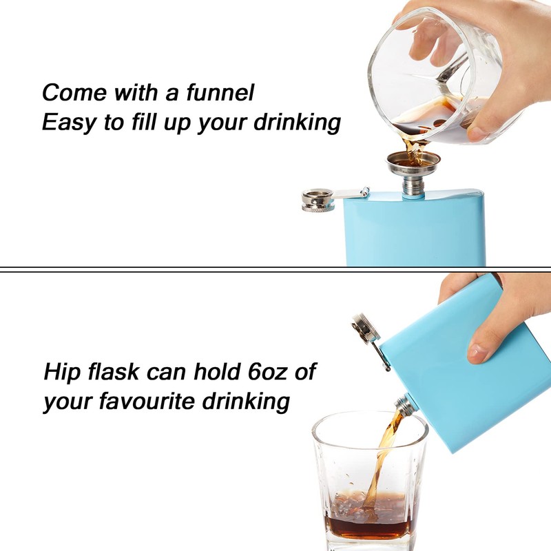 Hillside-Kit Hip Flask Pocket Alcohol Dranking Flask 6 OZ Stainless