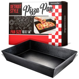 10x14 Detroit Style Pizza Pan - Non-Stick Coated Deep Dish Pizza Pan for Focaccia, Sicilian Bread & Baking Deep Dish Brownies, Aluminum Detroit Pizza Pan for Chicago Deep Dish Pizza and More!