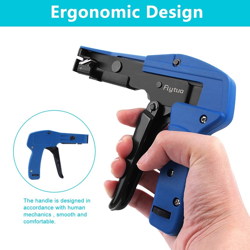 Flytuo Nylon Plastic Cable Tie Gun, All Steel Heavy Duty
