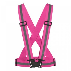sourcing map Reflective Vest Adjustable High Visibility Safety Vest 1.5" Width Strip for Cycling Running Walking Pink