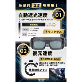[OutRun] [Japanese Brand] Welding Glasses, Welding Surface, Automatic Light Blocking, Welding, Ultra Lightweight, Both Hands Usable (Blue)