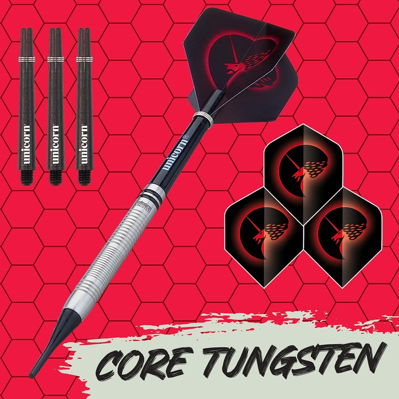 Unicorn Core|Style 2|Soft Tip Darts, Silver, 20 G EU