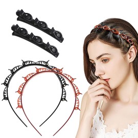 Bangs Hairstyle Hairpin, Headband with Clips and Prongs for Women, Hairstyle Aid Headband with Clips, Hairpins Hairdressing Supplies Women