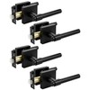 Black Interior Door Handle 4 Pack, Heavy Duty Closet Door