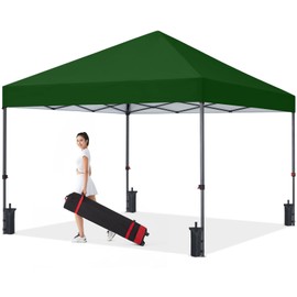 COOSHADE Durable Easy Pop Up Canopy Tent 10x10Ft, Forest Green