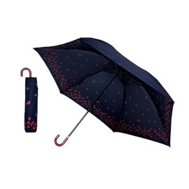 PT 3-stage folding umbrella for rain or shine / in heart _ navy, blue