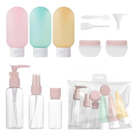 Yeqqzq 12 Pcs Travel Bottles for Toiletries, Leak Proof Travel Containers with Bag, Travel Kit for Shampoo, Conditioner, Lotion